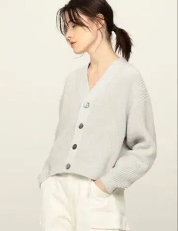 GALERIE VIE 코튼 실크 V넥 가디건