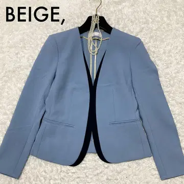 새상품급 BEIGE, Decade 노카라 자켓 CINDY 블루 32