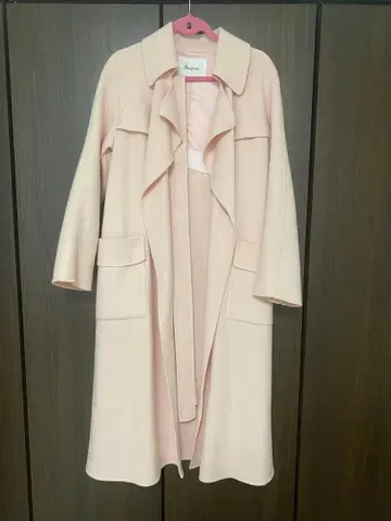 Diagram 핑크 롱 코트 플리스풍