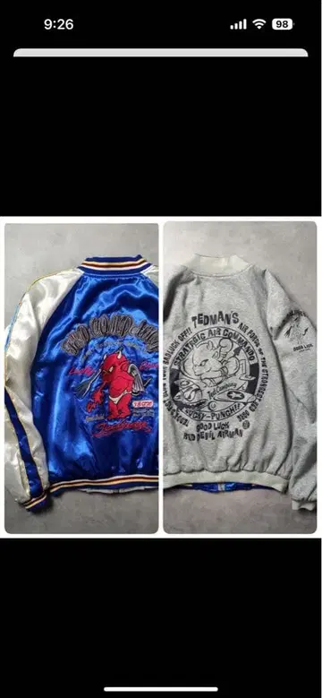 Y2K 테드맨 TEDMAN 리버서블 자수 스카잔 쇼트 기장