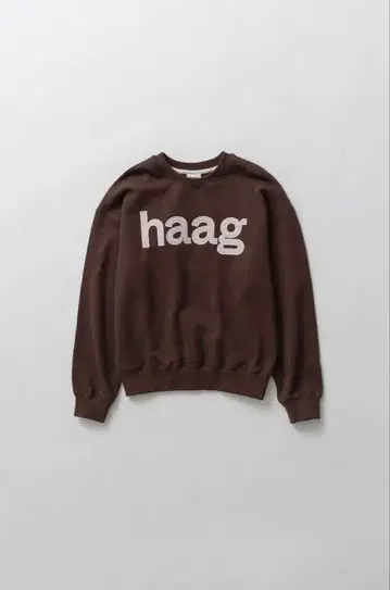 [ 새상품 ] 한국 브랜드 haag(헤이그) 브라운 맨투맨 쇼핑백 포함