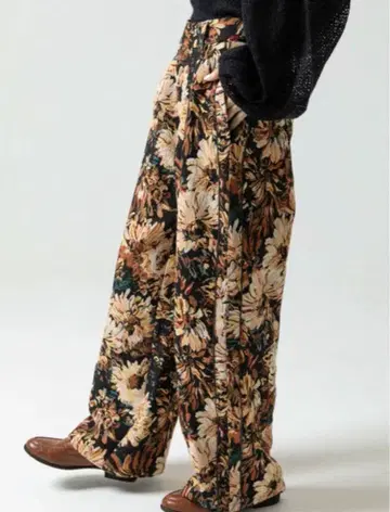 자카드 와이드 팬츠