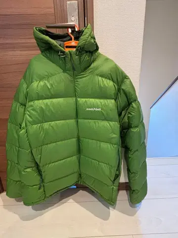 mont-bell XL 후드 부착 다운 자켓 그린