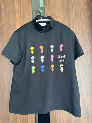 택 포함 새상품 PICONE 컬러풀 캐릭터 하프 지퍼 셔츠