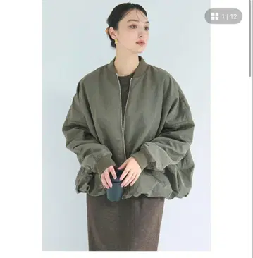 coca 워셔블 벌룬 블루종 카키 M