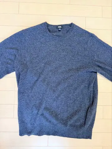 유니클로 캐시미어 크루넥 스웨터 그레이 L