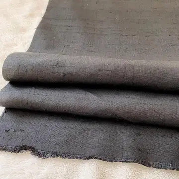 생견 순수 실크 옷감 블랙 무지 중고품 pt064