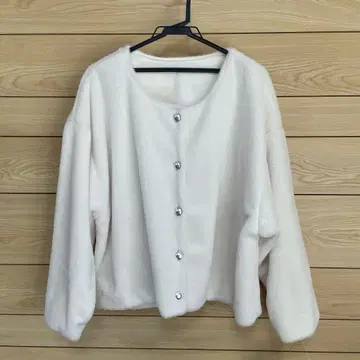 [ 미사용 새상품 ] 화이트 노카라 자켓 3L