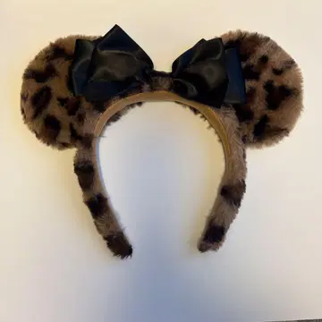 레오파드 무늬 머리띠 (리본 포함)