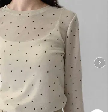 새상품 on:nue 시어 도트 셔츠