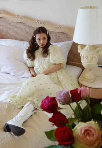 ROSYLUCE BIRTHDAY FLOWER JACQUARD DRESS