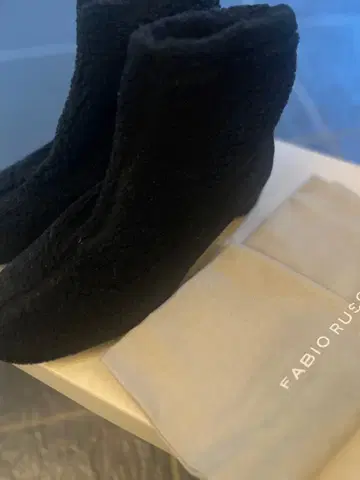 FABIO RUSCONI 블랙 보아 부츠 삭스 부츠 36