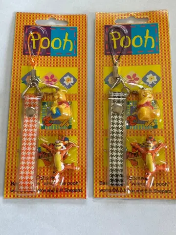 헤이세이 레트로 레어 푸우와 티거 스트랩 2개 세트