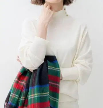 23구 니트 세미 울 스티드 울 하이넥