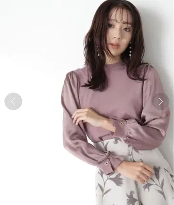 내추럴 뷰티 베이직 도킹 슬리브 하토메 니트 탑