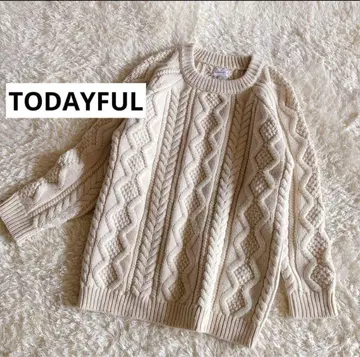 TODAYFUL 아이보리 케이블 짜임 스웨터