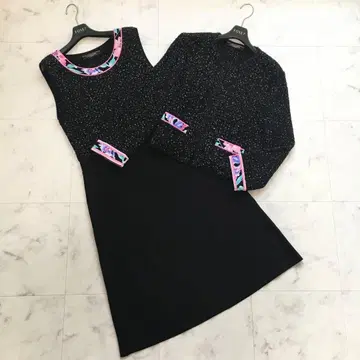 새상품급 LEONARD 레오나르 트위드 니트 원피스 자켓 42