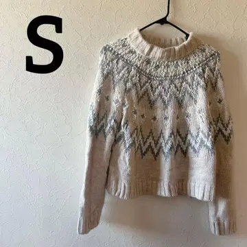 노르딕 무늬 베이지 스웨터 S