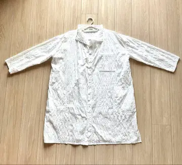 Plantation 화이트 롱 셔츠