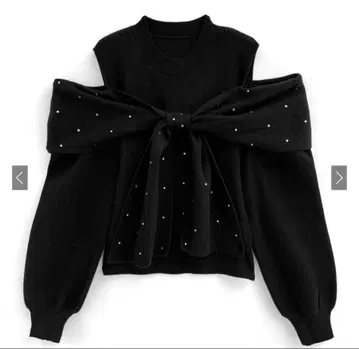 GRL 오픈 숄더 비쥬 리본 니트탑[dr784]