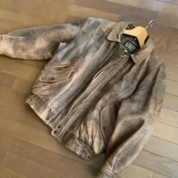 남성용 가죽 자켓 빈티지 브라운