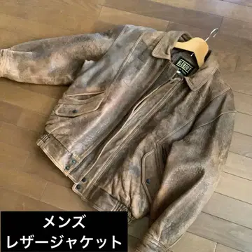 남성용 가죽 자켓 빈티지 브라운