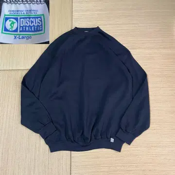 90s USA제 디스커스 무지 맨투맨 블랙 XL