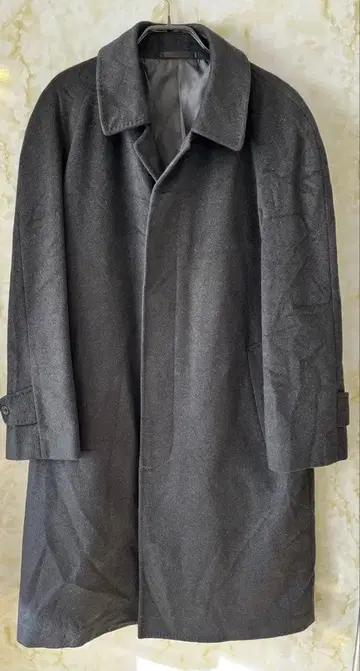 퓨어 캐시미어 100% 블랙 스텐카라 코트