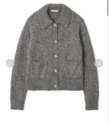 미라 오웬 비쥬 버튼 샤기 폴로 니트 가디건