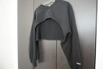 XEXYMIX 크롭 맨투맨 블랙 FREE 사이즈