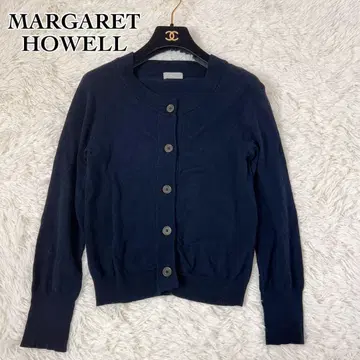 MARGARET HOWELL 울 가디건 네이비 계열