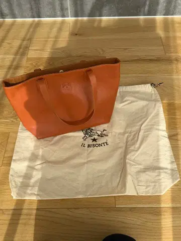 IL BISONTE 오렌지 토트백 수납 가방 포함