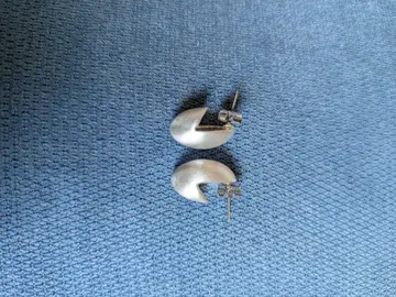 실버 타원형 귀걸이