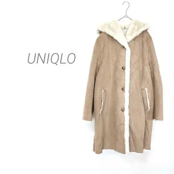 [유니클로] 퍼 무스탕 코트 큰 사이즈 XL 따뜻함 보송보송 베이지