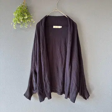 쿠튀르 브로치 [M] 고급 내추럴 시스루 니트 돌먼 슬리브 가디건