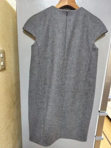 요코짱 그레이 프렌치 슬리브 미니 원피스