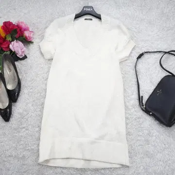 H66*IENA 이에나 A라인 니트 원피스 흰색 화이트