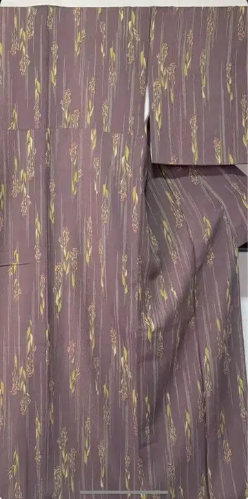 [ 새상품 미사용 ] 코몬 이중 기모노 순수 실크 탁한 보라색