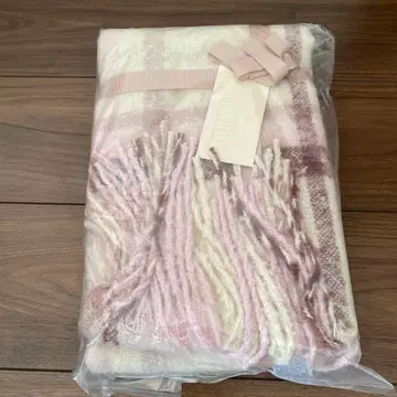 Francfranc 프랜프랜 머플러 핑크 모헤어라이크 체크