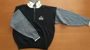 LACOSTE 하프 지퍼 스웨터 사이즈 5 블랙 그레이