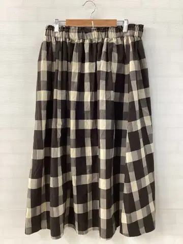 11.28 A162P 로고스 시마무라 롱 스커트 플레어 체크