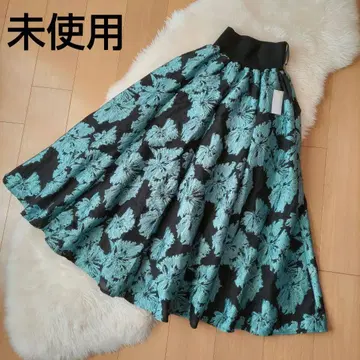 미사용 자카드 플레어 스커트 바니스뉴욕