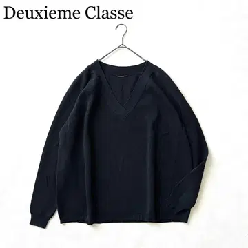 2903Z 새상품급 두지엠 클라세 V넥 니트 와이드 블랙 오버 사이즈