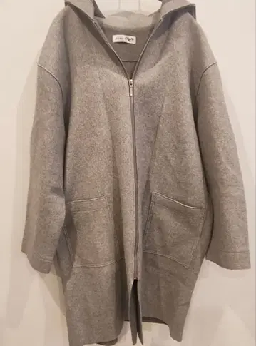 [시착만 한 상품] Hina Style 후드 부착 롱 코트 그레이 4L