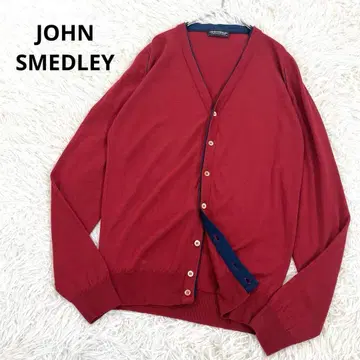 존스메들리 메리노울 V넥 가디건 모 100% 보르도