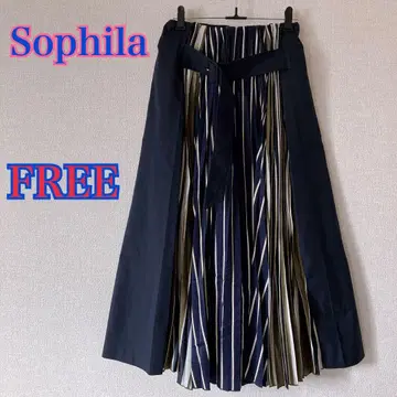 Sophila 소피라 스트라이프 플레어 스커트 FREE