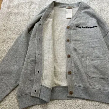 미사용 사만사 모스모스 헤링본 쭈리 V넥 가디건 그레이