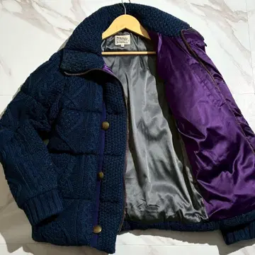 [ 새상품급 ] 더퍼 다운 자켓 케이블 니트 콘초 버튼 네이비 M