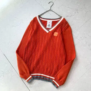 JUN & ROPE 골프 케이블 니트 L 오렌지