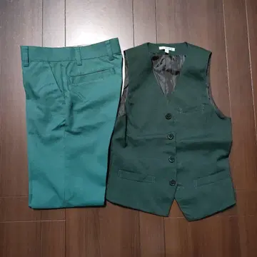 다크 그린 베스트 팬츠 세트 SS 사이즈